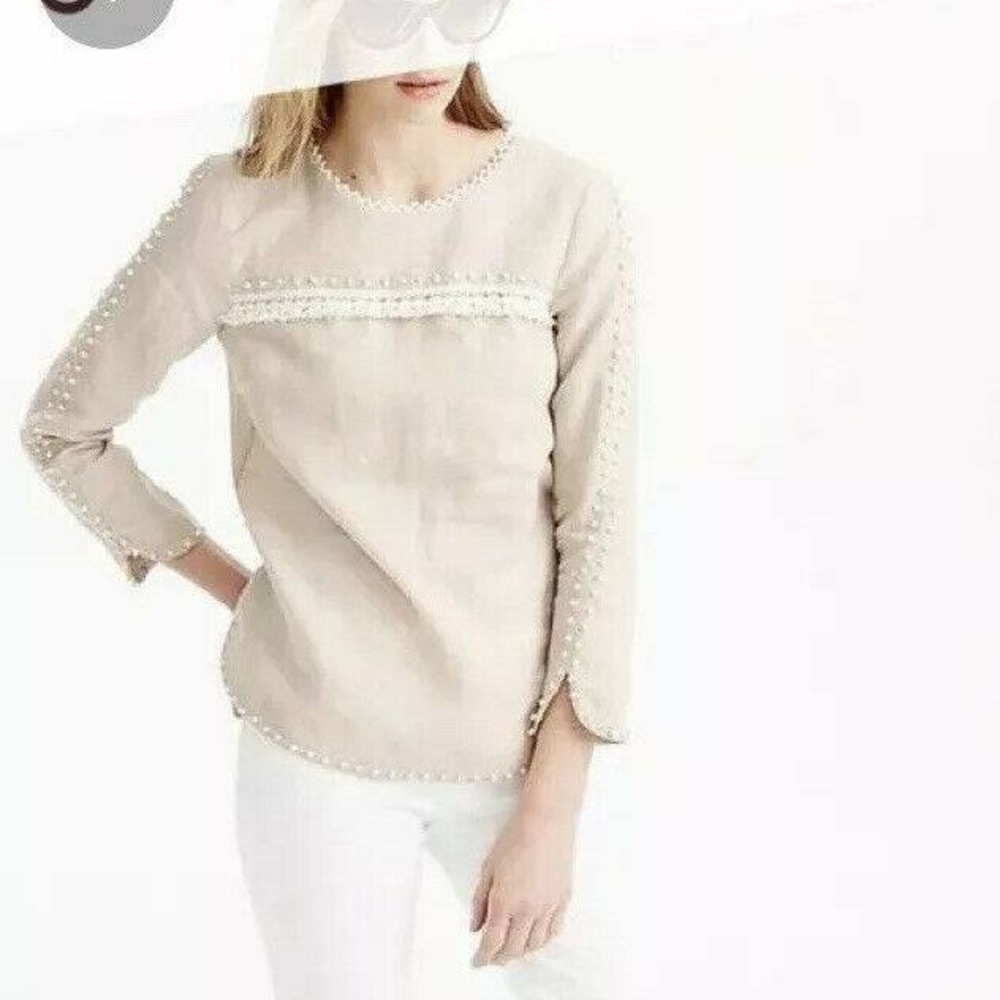 White Linen Jcrew top Size 0